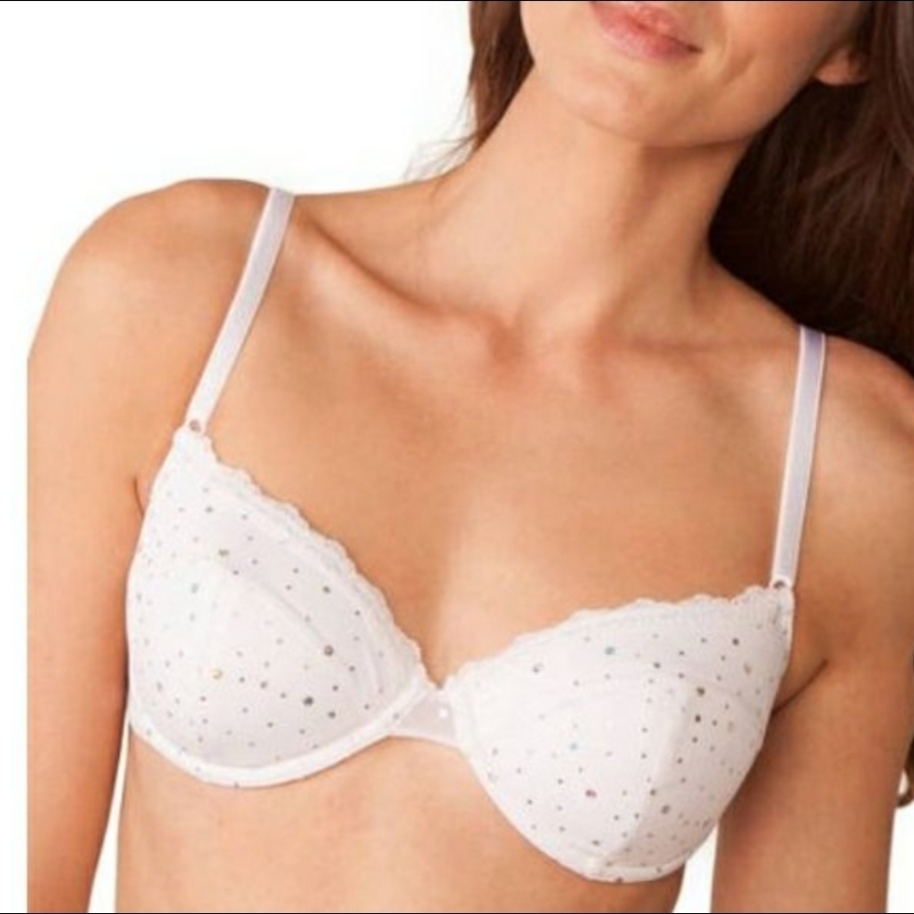 White Polka Dot Sparkle Bra